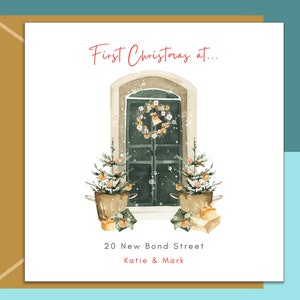 Christmas in your new home Xmas Card - 1st Christmas in new house - New home Christmas Card - Personalised with street address