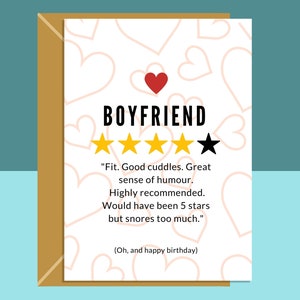Cartão de aniversário engraçado para namorado - Para ele - Personalizado - Roncos - Cartão de felicitações