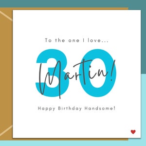 Carte 30e anniversaire - personnalisée - pour petit ami, mari, fiancé - Celui que j'aime - 20 ans