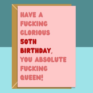 Funny 50th Birthday Card - Personalised - For Her or Him - Perfect greetings card for mum, aunt, friend, sister, anyone turning 50 years old