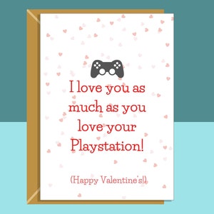 Funny Valentine's Card - Can be personalised - For Him or For Her - For Gamer Boyfriend or Girlfriend, Husband or Wife