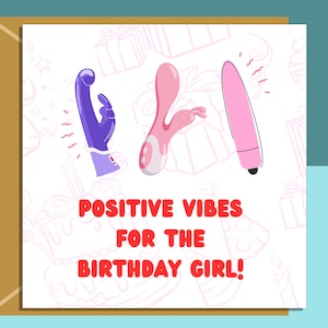 Cartão de aniversário engraçado para ela – Cartão personalizado rude para sua melhor amiga, irmã, amiga, colega ou qualquer outra pessoa, para vibrações positivas de aniversário
