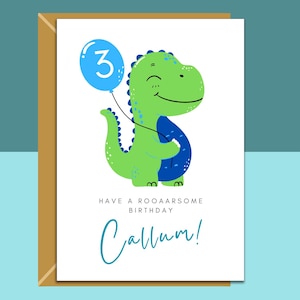 Tarjeta de cumpleaños personalizada para cualquier edad: 1.º, 2.º, 3.º, 4.º, 5.º - Para sobrino, nieto, hijo, hermano o cualquier otra persona - Tarjeta personalizada.