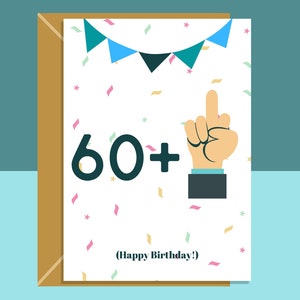 Carte d'anniversaire amusante pour son 61e anniversaire - Pour lui ou pour elle - Carte audacieuse avec le majeur pour une personne de 61 ans