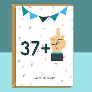Divertida tarjeta de cumpleaños número 38 - Para él o para ella - Ideal para alguien que cumple 38 años, para amigo, colega, hermano, hermana o cualquier otra persona