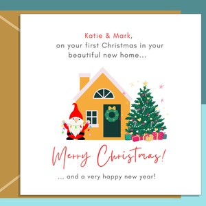 Biglietto di Natale per la nuova casa: biglietto di Natale personalizzato ideale per chi trascorre il primo Natale nella nuova casa...