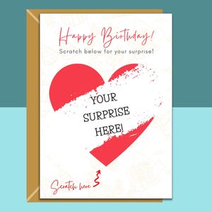 Carte d'anniversaire à gratter - Gratter personnalisée et révéler une surprise pour son anniversaire - Idée cadeau - pour homme ou femme - Carte d'anniversaire