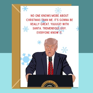 Divertente biglietto di Natale - Trump - Personalizzato - Per lui o per lei - Sfacciato - Biglietto politico esilarante
