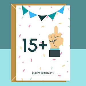 Divertida tarjeta de cumpleaños número 16 - Para él o para ella - Para hijo o hija, sobrina o sobrino, hermano o hermana en su cumpleaños número 16 - Tarjeta descarada