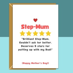 Funny Stepmum Mother's Day Card - Tarjeta de felicitación ideal para tu madrastra este Día de las Madres