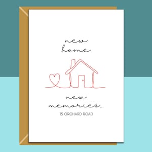 Nouvelle carte personnalisée pour la maison - nouvelle maison - personnalisée - pour lui - pour elle - carte cadeau de pendaison de crémaillère - personnalisée pour les amis ou la famille