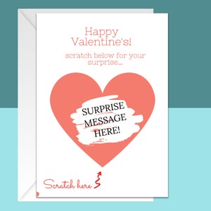 Bonne Saint-Valentin - Scratch and Reveal Customisable Card - For Him or For Her