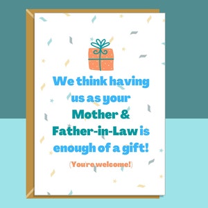 Funny Son-in-law or Daughter-in-law Birthday Card - Ideal cheeky card for your son in law or daughter in law - Can be personalised