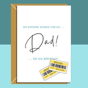 Cartão de aniversário engraçado do pai - para ele - personalizado dentro para o pai em seu aniversário - 40º, 45º, 50º, 60º ou qualquer outro aniversário