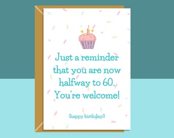 Funny 30th Birthday Card - Cheeky Card for Him or For Her - For someone turning 30 years old - Personalised inside if needed