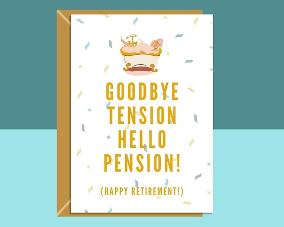 Funny Retirement Card Hola Pensión Ideal para tu amiga y Etsy