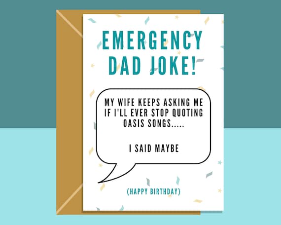 Funny Fathers Day Card Birthday Card Dad Joke Emergency Dad Jokes Card ...