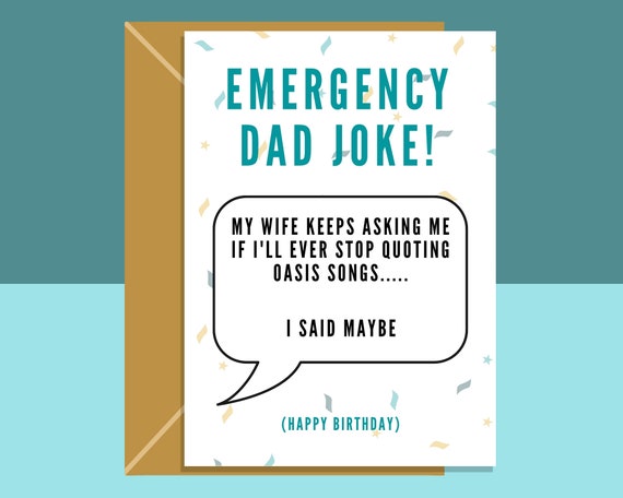 Funny Fathers Day Card Birthday Card Dad Joke Emergency Dad Jokes Card ...