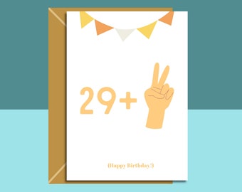 Lustige 31. Geburtstagskarte - Peace Sign Karte für Sie oder Ihn - 31 Jahre alt - Kann bei Bedarf innen personalisiert werden - Ideale Karte für 31st