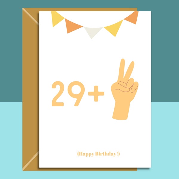 Funny 31st Birthday Card - Peace Sign Card for Him or For Her - 31 years old - Can be personalised inside if required - Ideal card for 31st