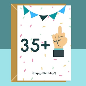 Tarjeta de cumpleaños 36 divertida - Para él o para ella - Jurando, tarjeta descarada para alguien que cumplir 36 años de edad