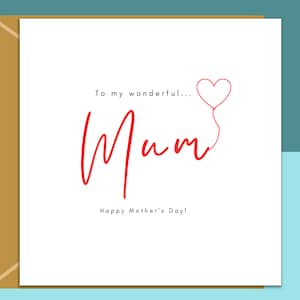 Muttertagskarte innen personalisiert für Ihre Mutter - Perfekte Grußkarte zum Muttertag