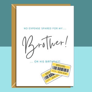 Lustige Geburtstagskarte für Bruder - Für Ihn - Personalisierte Innenseite für Bruder an seinem Geburtstag - 20., 25., 26., 30., 40. oder jedes Alter.