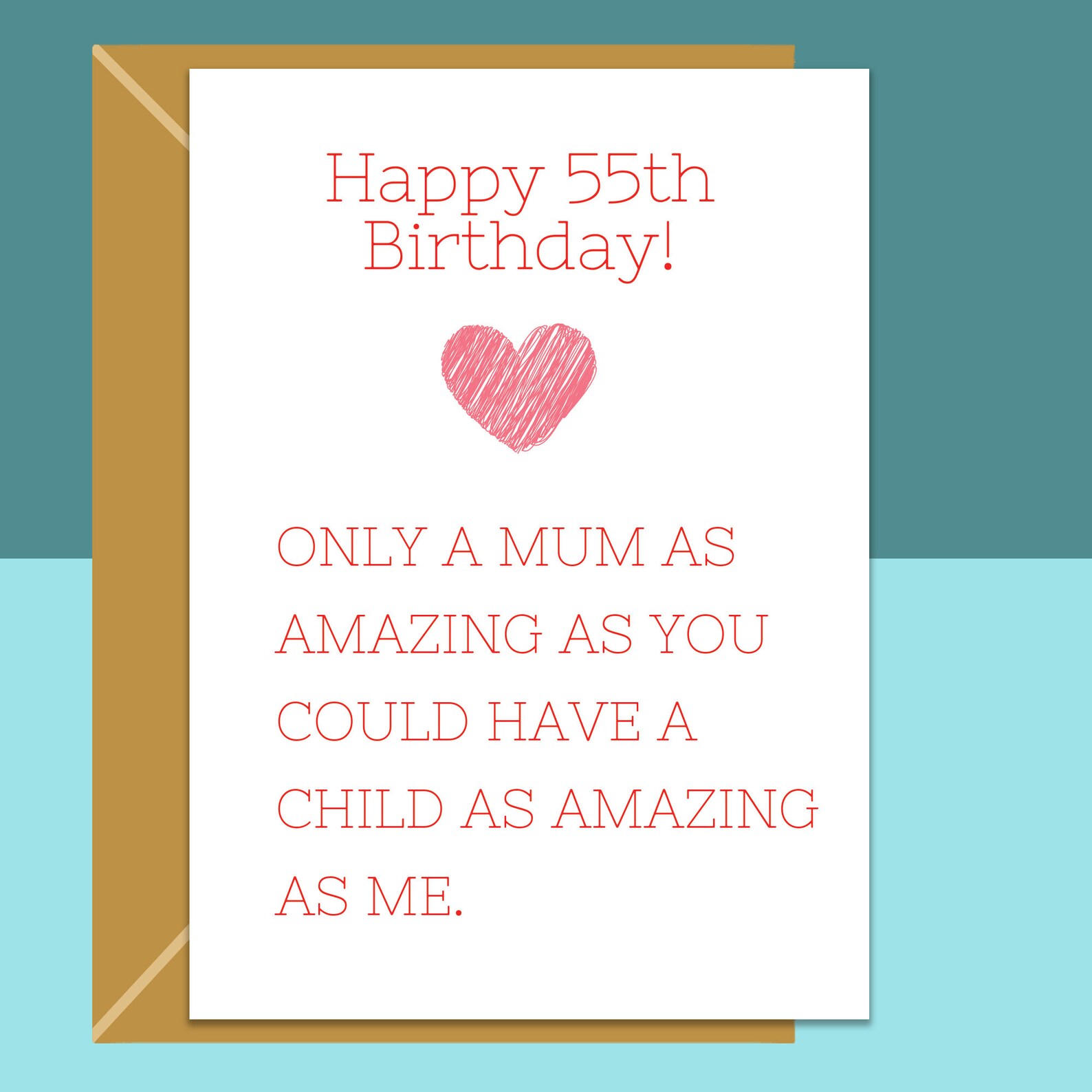 Happy 55th Birthday Mum Funny Card | Etsy
