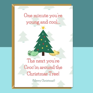 Des crocs de cartes de Noël amusants - pour lui ou pour elle - peuvent être personnalisés Idéal à Noël pour petit ami, petite amie, mari, femme, tous les fans de crocodiles!