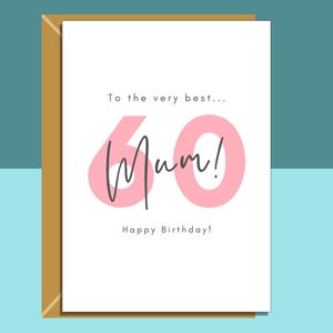 Carte pour 60 ans pour maman - Intérieur personnalisable - 60 ans - Maman.