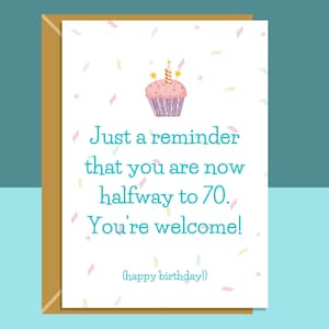 Tarjeta divertida de 35 cumpleaños: para él o para ella / hermano / hermana / hijo / hija / amigo / colega / primo... cumple 35 años