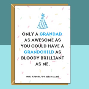 Carte d’anniversaire de grand-père drôle - Peut être personnalisée à l’intérieur de la carte - Pour grand-père - Grand-père - Carte effrontée