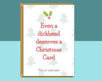 Funny Christmas Card - For Him or For Her - Personalised - Rude - Ideal Xmas Card for Friend, Brother, Sister, Colleague