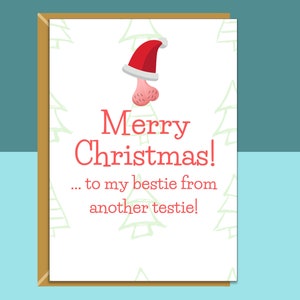Grappige Bestie kerstkaart - gepersonaliseerde beste vriend kerstkaart - ideale onbeleefde kaart voor je partner