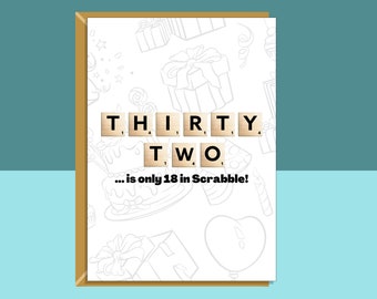 Funny 32nd Birthday Card Personalised Inside - For Him or For Her - Ideal for your friend, boyfriend, girlfriend, or someone else turning 32