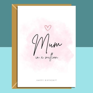 Mama Geburtstagskarte - Personalisiert - Für Ihre Mama zum Geburtstag - Passen Sie die innere Nachricht an