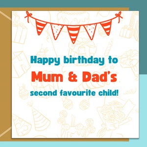 Tarjeta de cumpleaños divertida para hermano o hermana - Personalizada - Tarjeta de cumpleaños descarada para hermano o hermana