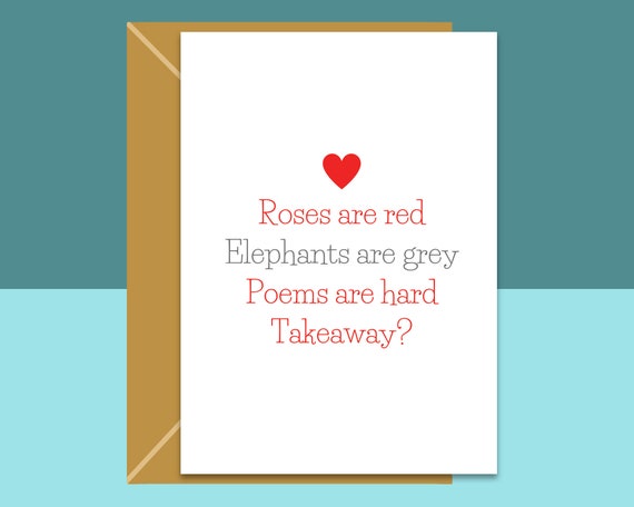Funny Valentine's Card Roses Are Red Poem for Him or - Etsy Ireland Funny Valentine's Card Roses Are Red Poem for Him or - Etsy Ireland