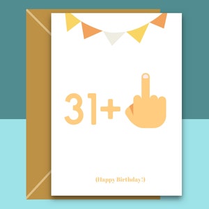 Divertente biglietto di compleanno del 32 ° per lui o per lei - Può essere personalizzato - Biglietto di compleanno giurato per qualcuno che compie 32 anni
