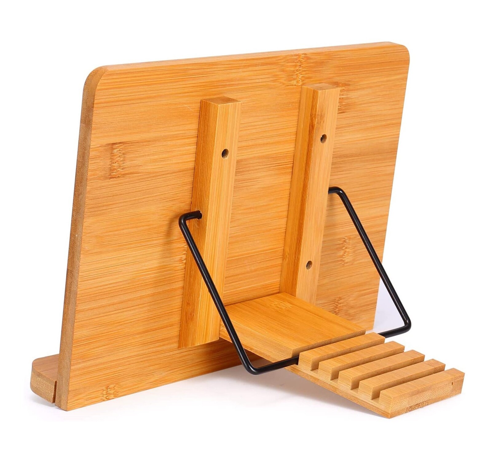 Bamboo Book Stand Wooden Cookbook Holder Wood Folding Stand Etsy