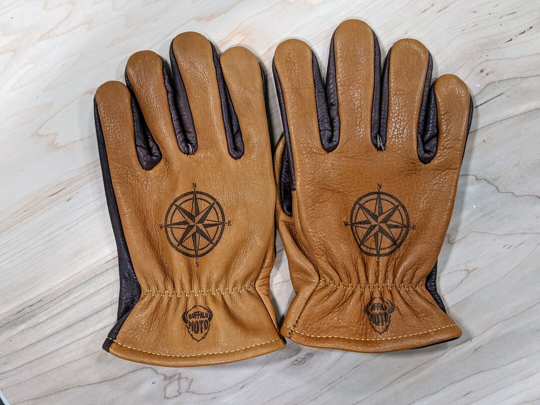 Custom Design Bison Leather Motorcycle Gloves