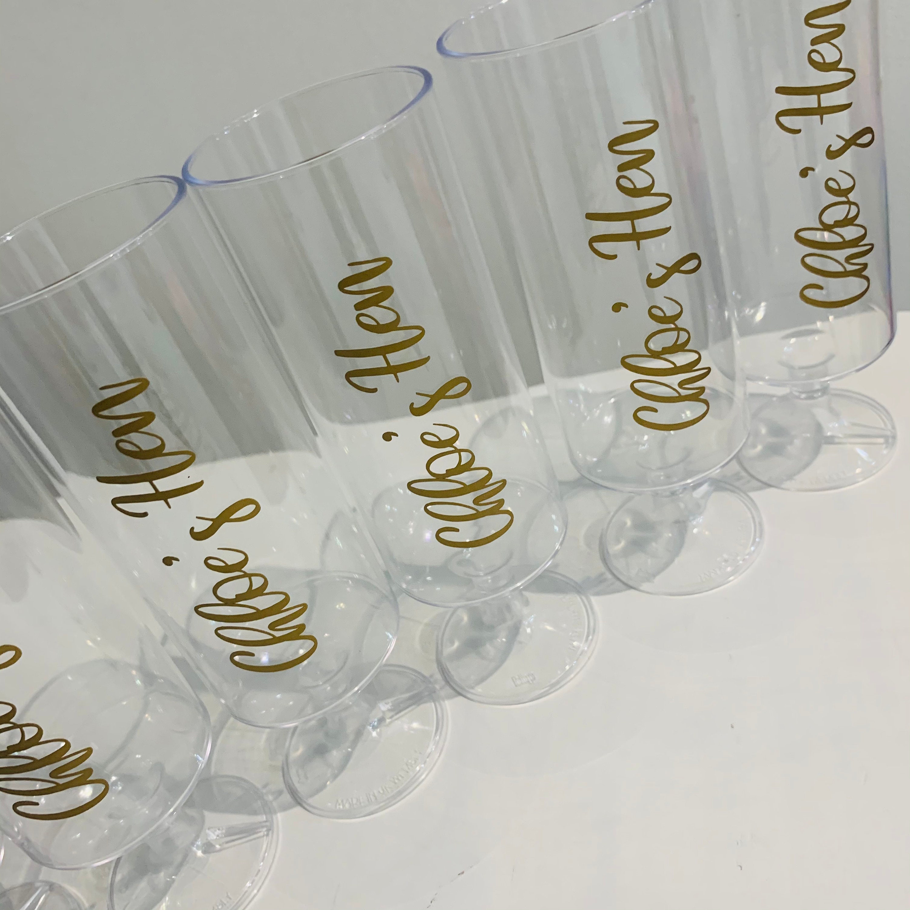 plastic champagne flutes personalised