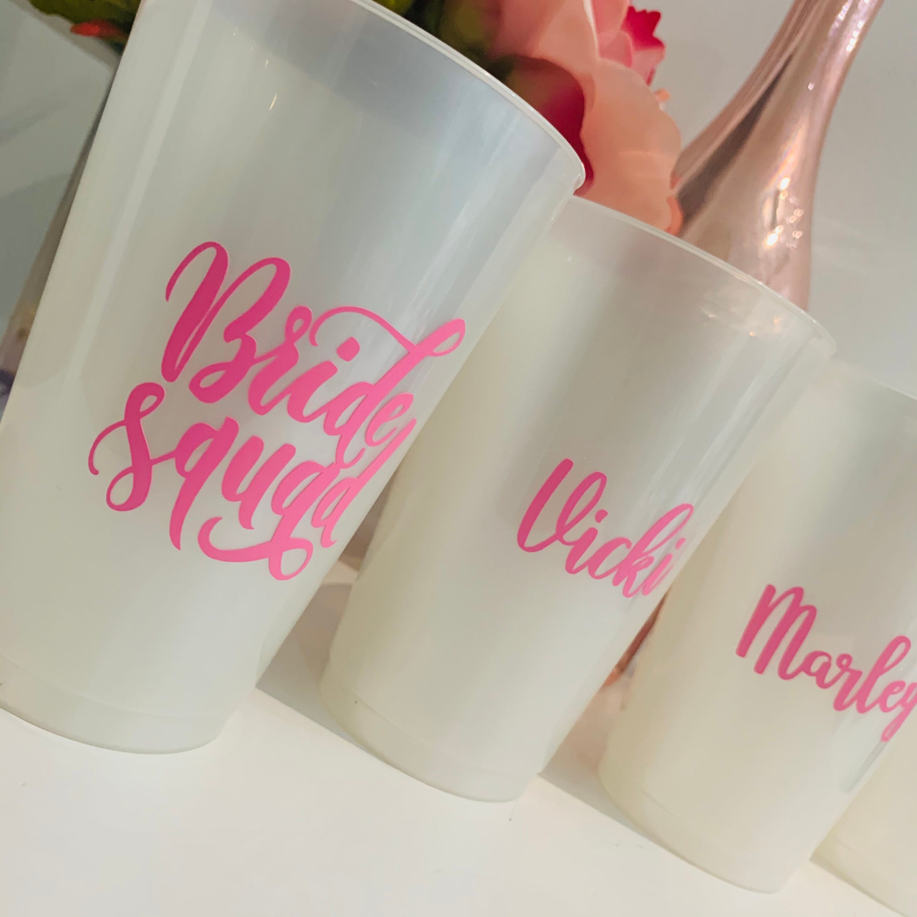 Personalised White Plastic Cup Hen Do Cups Reusable Etsy