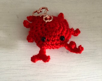 Llavero cangrejo Amigurumi