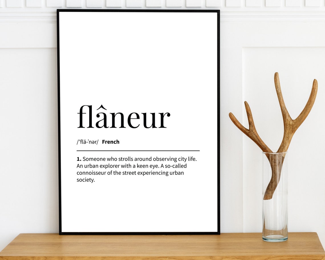 French Art Print Flâneur Definition French Dictionary Wall Etsy