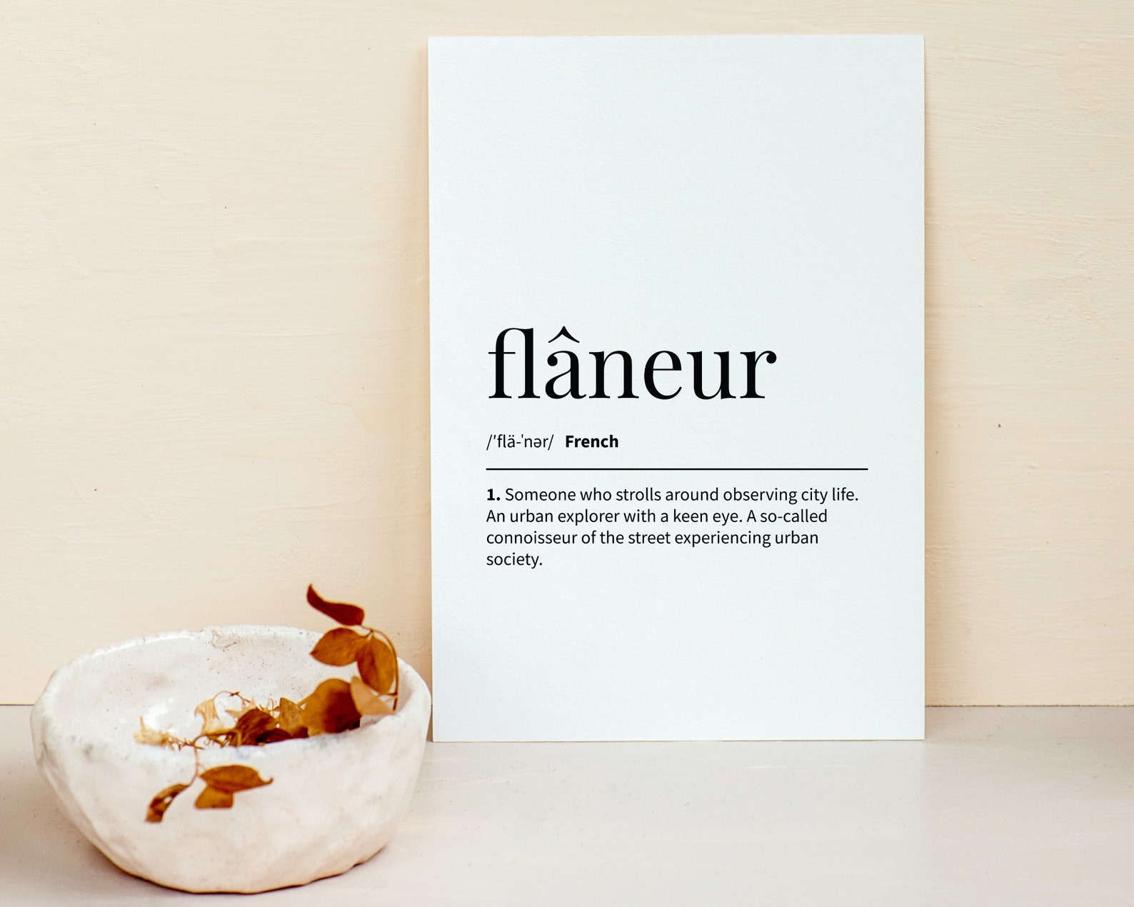 French Art Print Flâneur Definition French Dictionary Wall Etsy