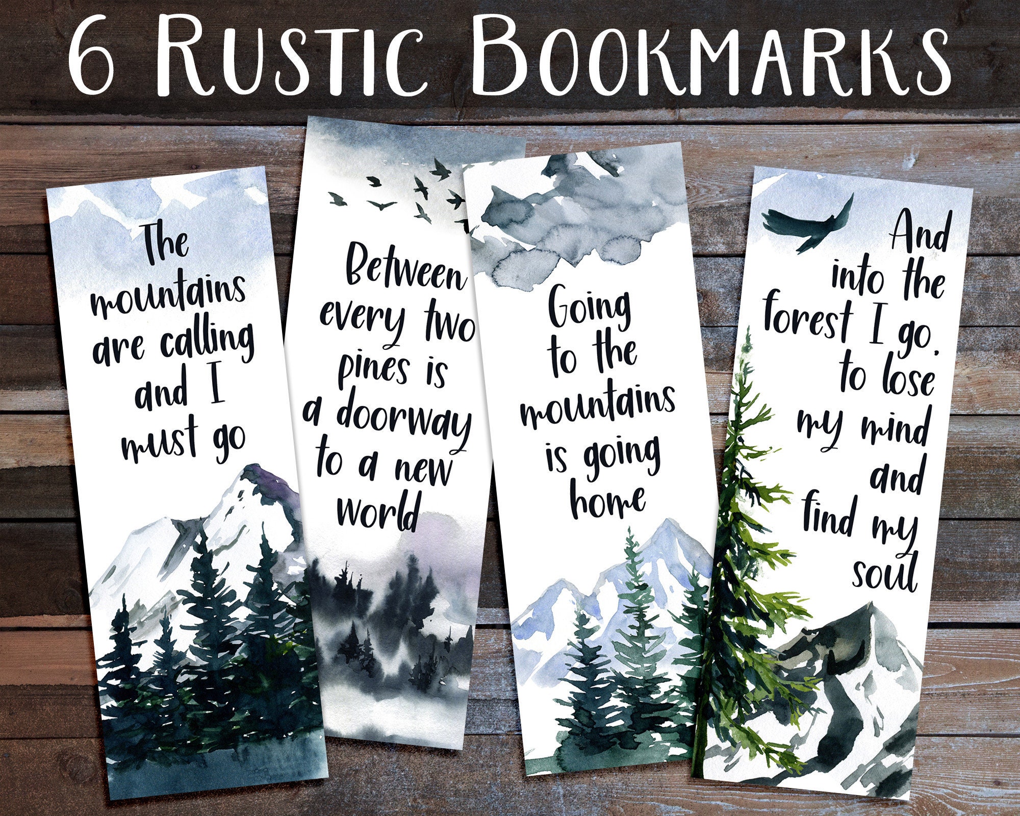 printable nature bookmarks set of 6 bookmarks with