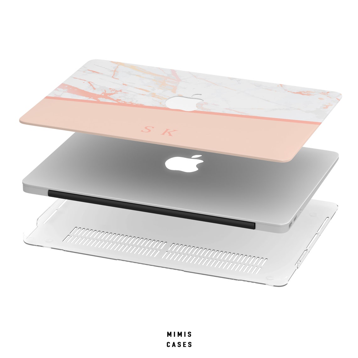 Custom Name Macbook Case Geometric Macbook Air 13 Case Rose Etsy