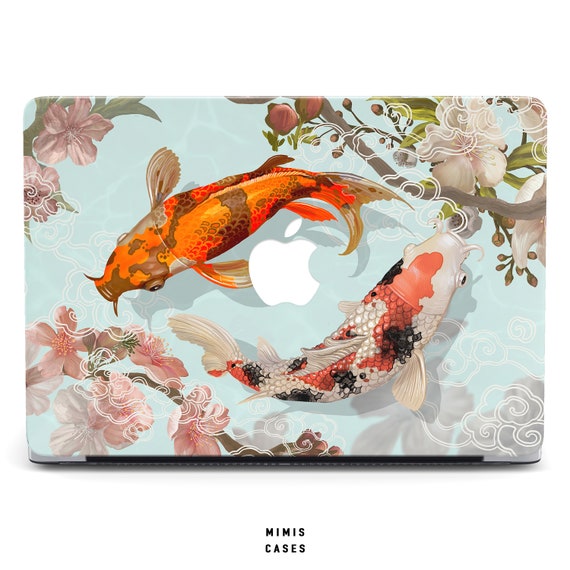 Japanese Koi Fish Hard Macbook Case Sakura Flower Macbook Case Etsy