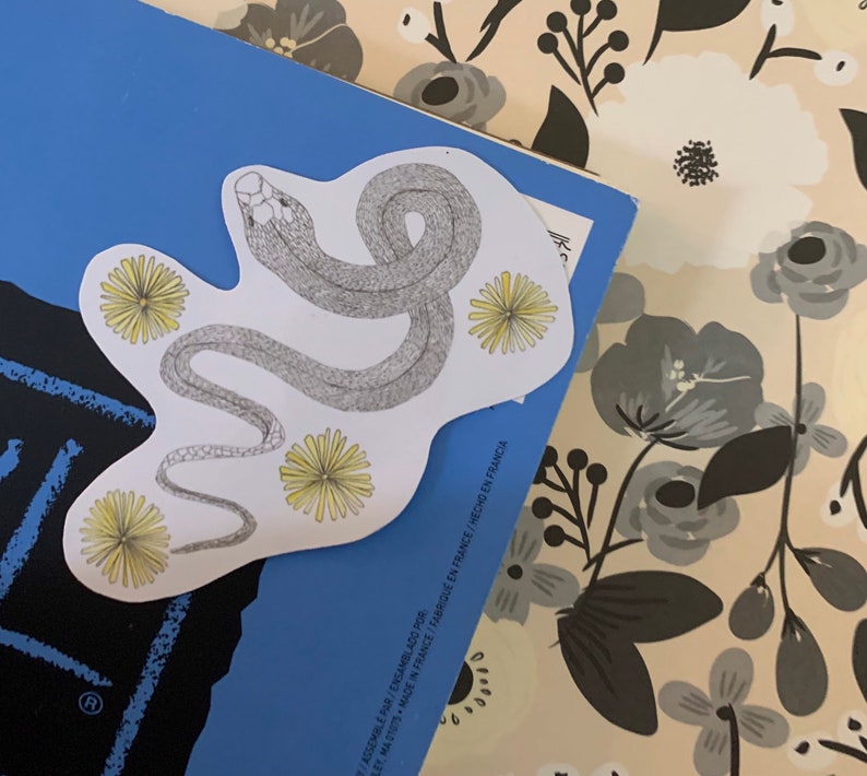 Snake and Flower Stickers Waterproof Sticker Summer Vibe Sticker Water Bottle